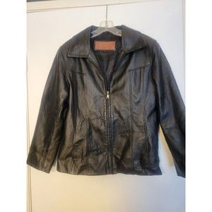 STREET LEATHERS Motorcycle Jacket 100% Genuine Leather Black Mens Size Large